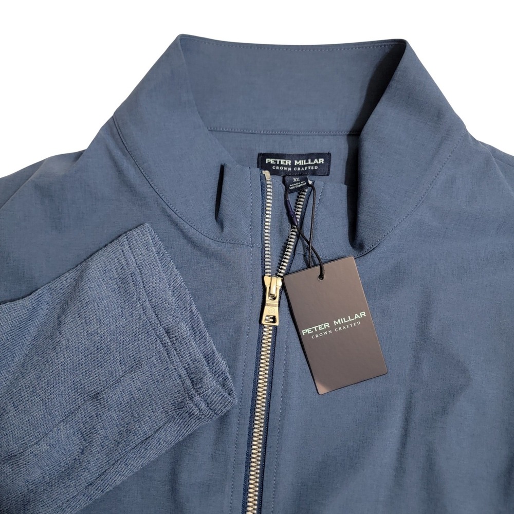 NEW Peter Millar Solstice Performance Hybrid Full-Zip Cardigan OceanBlue Mens XL